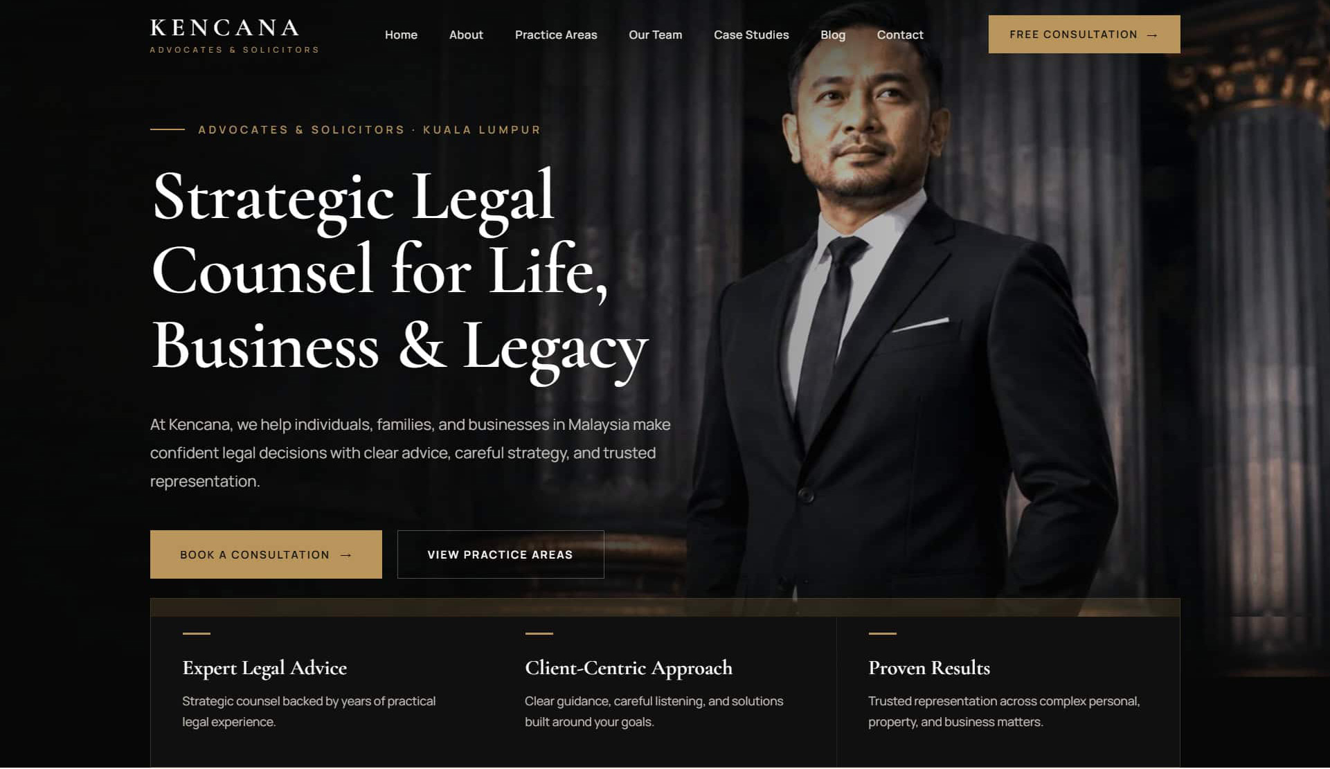 Kencana law firm website design direction