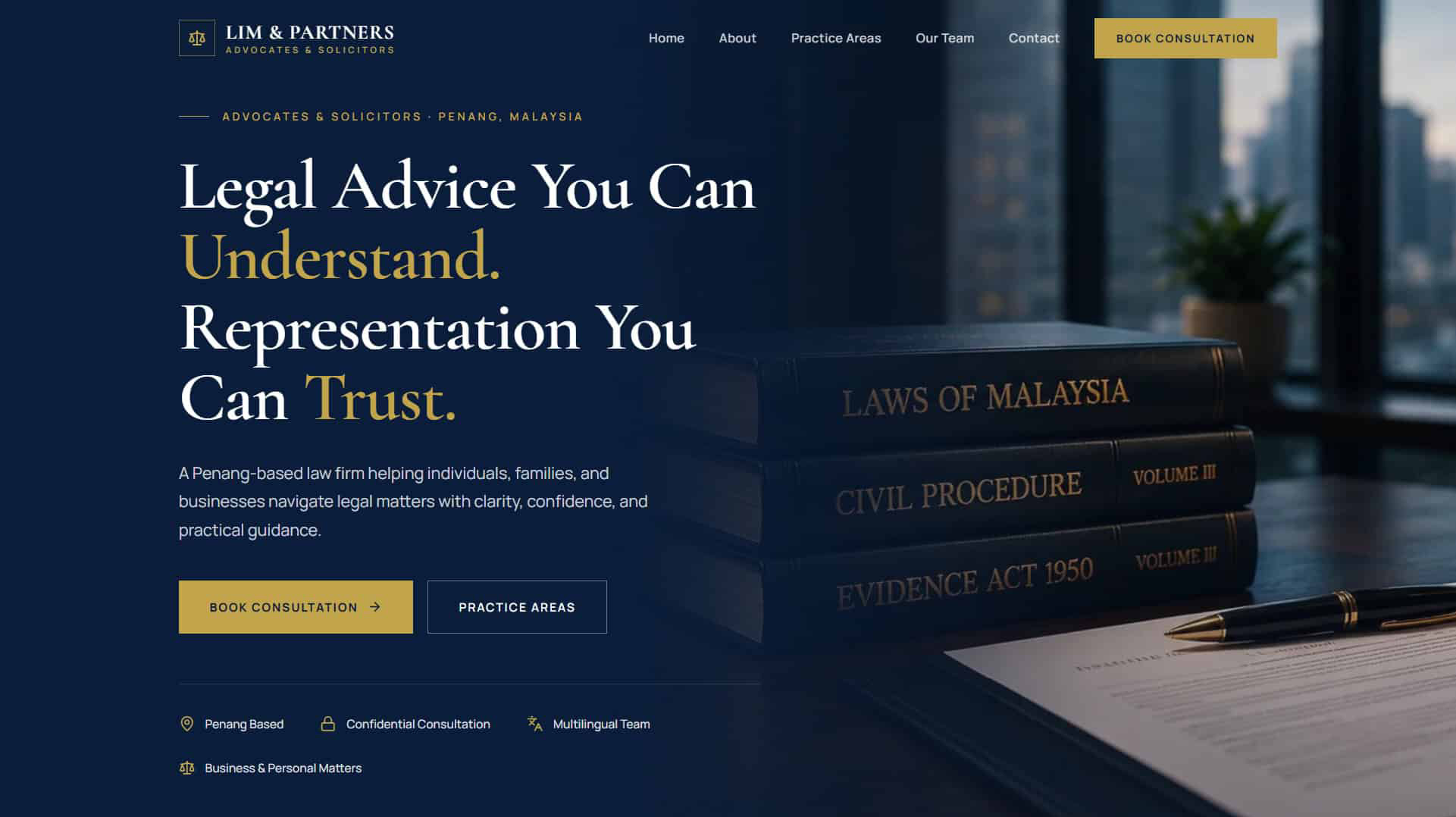 Lim and Partners law firm website design visual
